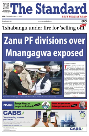 Cover of The Standard (Zimbabwe)
