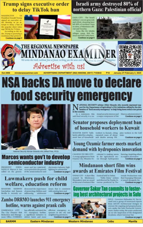 Cover of The Mindanao Examiner Regional Newspaper