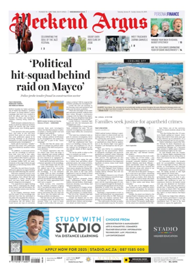 Cover of Weekend Argus (Saturday Edition)