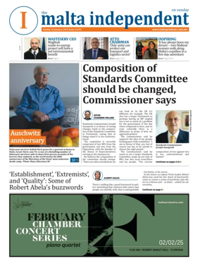 Cover of The Malta Independent on Sunday