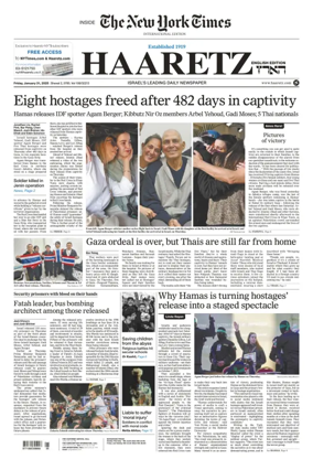 Cover of Haaretz english edition (Friday)