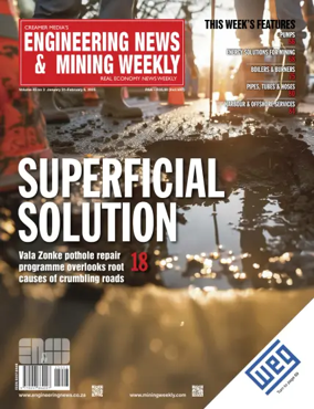 Cover of Engineering News and Mining Weekly