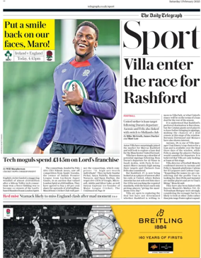 Cover of The Daily Telegraph - Sport Saturday