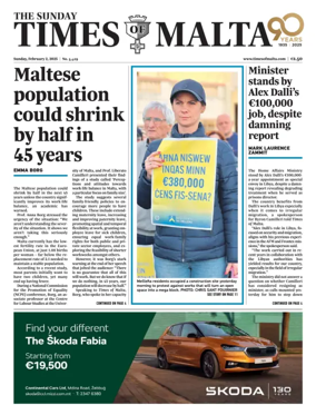 Cover of The Sunday Times of Malta