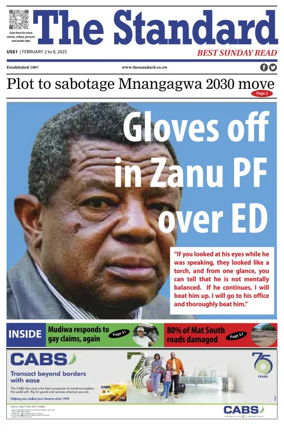 Cover of The Standard (Zimbabwe)