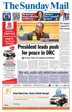 Cover of The Sunday Mail (Zimbabwe)