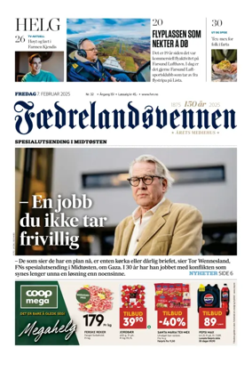 Cover of Faedrelandsvennen