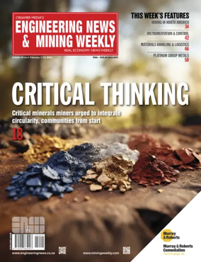 Cover of Engineering News and Mining Weekly