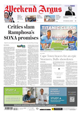 Cover of Weekend Argus (Saturday Edition)