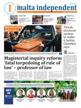 Cover of The Malta Independent on Sunday