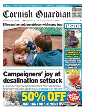 Cover of Cornish Guardian (Bodmin & East Cornwall)