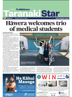 Cover of South Taranaki Star