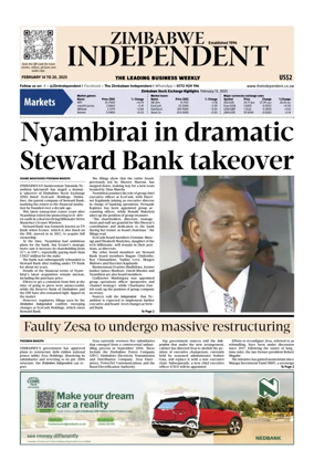 Cover of The Zimbabwe Independent