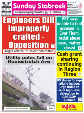 Cover of Stabroek News Sunday
