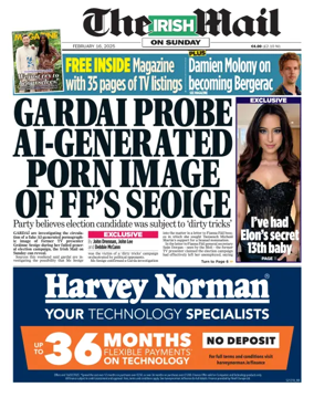 Cover of The Irish Mail on Sunday
