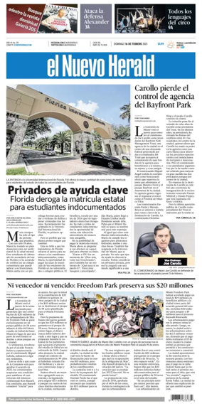 Cover of El Nuevo Herald (Sunday)