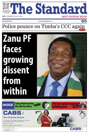 Cover of The Standard (Zimbabwe)
