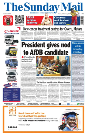 Cover of The Sunday Mail (Zimbabwe)