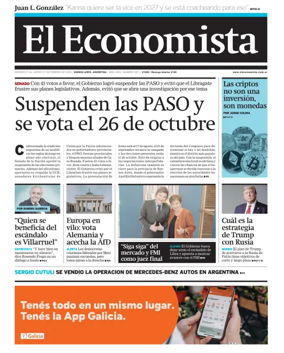 Cover of El Economista (Argentina)
