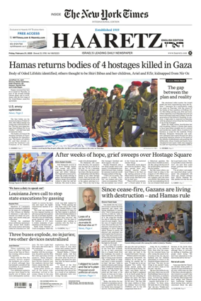 Cover of Haaretz english edition (Friday)