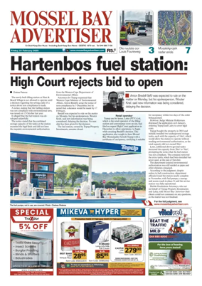 Cover of Mossel Bay Advertiser