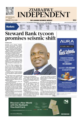 Cover of The Zimbabwe Independent