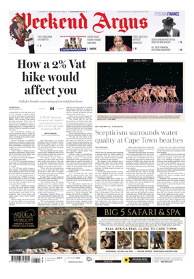 Cover of Weekend Argus (Saturday Edition)