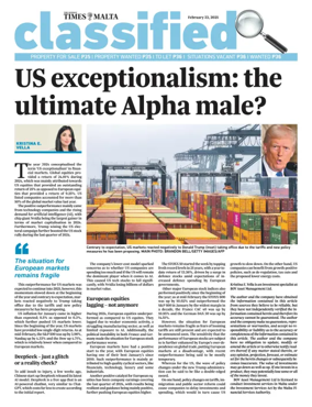 Cover of The Sunday Times of Malta - Classified