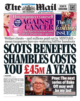 Cover of The Scottish Mail on Sunday