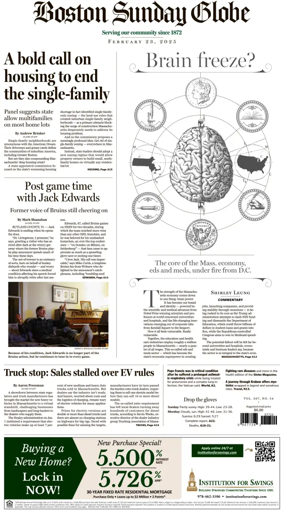 Cover of Boston Sunday Globe