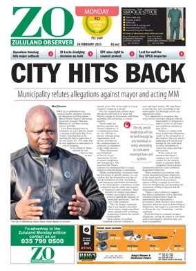 Cover of Zululand Observer - Monday