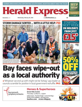 Cover of Herald Express (Torbay, Brixham & South Hams Edition)