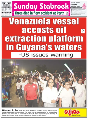 Cover of Stabroek News Sunday