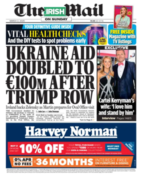 Cover of The Irish Mail on Sunday