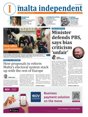 Cover of The Malta Independent on Sunday