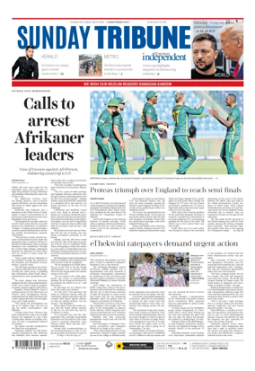 Cover of Sunday Tribune