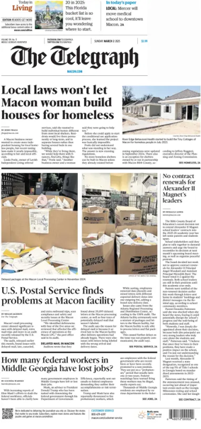 Cover of The Telegraph (Macon) (Sunday)
