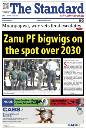 Cover of The Standard (Zimbabwe)