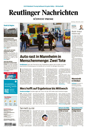 Cover of Reutlinger Nachrichten