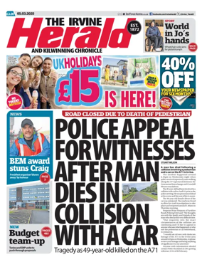 Cover of The Irvine Herald and Kilwinning Chronicle