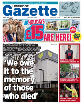 Cover of Uxbridge Gazette