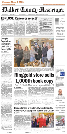 Cover of Walker County Messenger