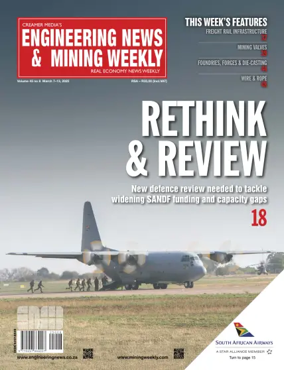 Cover of Engineering News and Mining Weekly