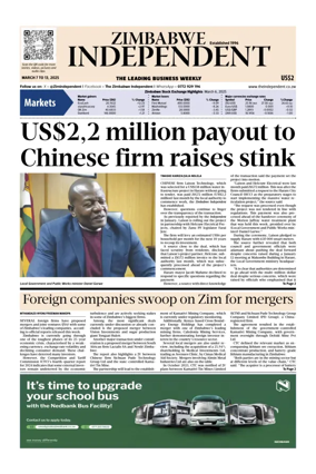 Cover of The Zimbabwe Independent