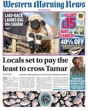 Cover of Western Morning News (Saturday)