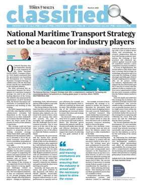 Cover of The Sunday Times of Malta - Classified