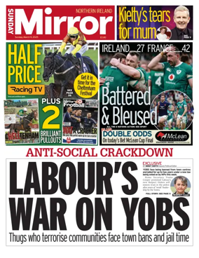 Cover of Sunday Mirror (Northern Ireland)