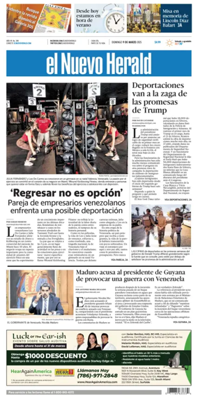 Cover of El Nuevo Herald (Sunday)