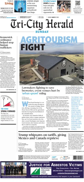 Cover of Tri-City Herald (Sunday)