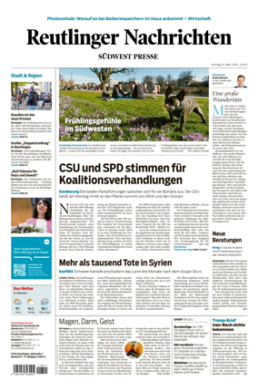 Cover of Reutlinger Nachrichten